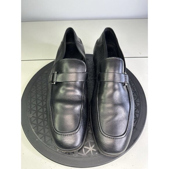 Salvatore Ferragamo Mens Horse Bit Loafers Size 7.5 EE Black Leather